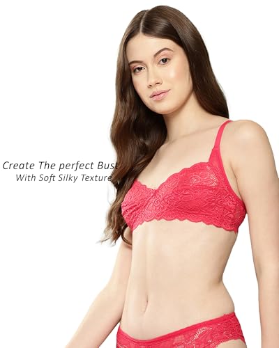 Image of LEADING LADY Women Bra | Non Padded | Non Wired | Full Coverage | T-Shirt Bra | Lace Style Adjustable Straps | Every Day Bra