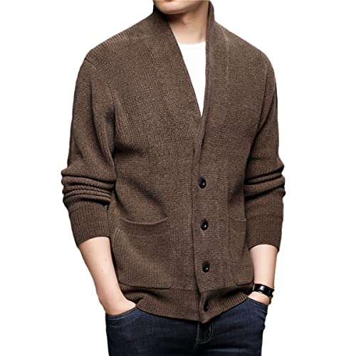 Cardigan d'automne et d'hiver pour homme Roquorl kaki en taille XXL