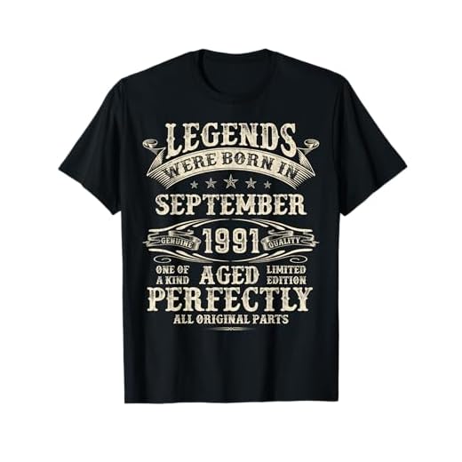 Regalos de cumpleaños número 33 para hombres de 33 años, septiembre de 1991 Camiseta