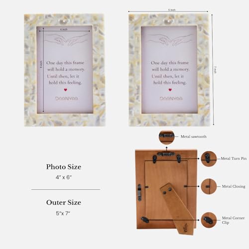 Image of Decorative Resin Photo Frame with Quote | Pearl Finish Table & Wall Photo Frame | Romantic Gift for Couples | Premium Home Decor Frame for Living Room & Bedroom