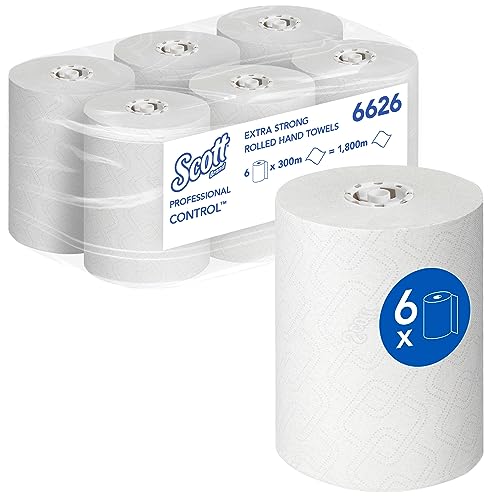 Essuie-mains roulés Scott Control 6626 en papier blanc résistant