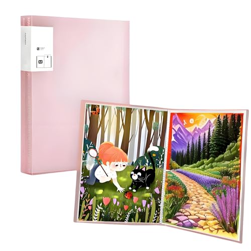 A3 Diamond Painting Bilder Album, Diamond Painting Mappe, Sichtbuch in kunstmappe für Aufbewahrung Diamant Malerei Bilder, Sammelmappe mit 30 Taschen für Diamant Bilder von 30 x 40 cm oder Kleiner