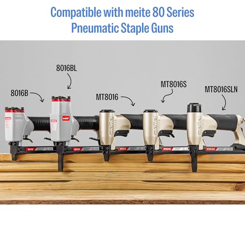 meite 21 Gauge 1/2-inch Crown Stainless Steel Upholstery Staples with 1/4-inch Leg Compatible with Fasco/80 Series Staples 10,000/Box