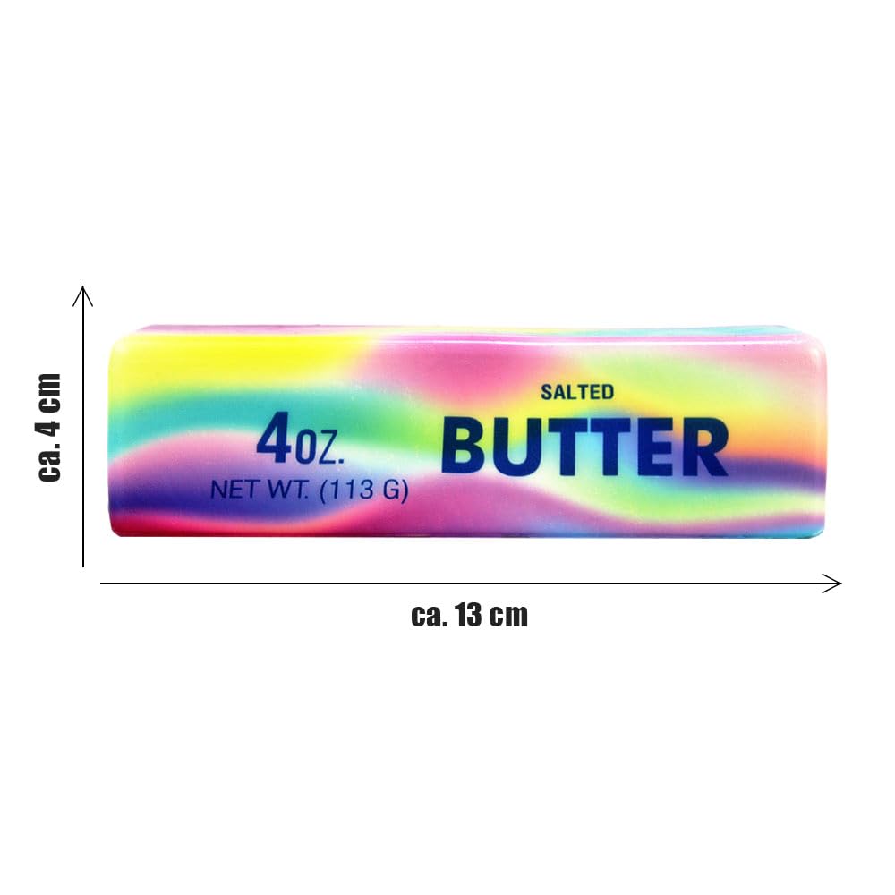 Butter Squishy Squeeze Spielzeug Regenbogen 12er Set | Langsam rückformend, Ca. 13 x 4 cm, Ab 3 Jahren, Antistress Spielzeug, Bunte Regenbogen-Optik