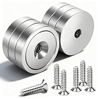 6 Stück Magnete 10 KG Kraft 20 x 6 mm mit Loch, Senkkopf-Topfmagnet mit 6 Schrauben, Magnetic Rund Starker Halt Magneten, Werkstatteinrichtung