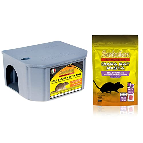 Combo Contenitore Esca Sicura Topi + Chaparat Pasta Esca Topicida 150g - Veleno per Topi Sicuro e Efficace per Controllo Roditori