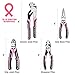 WORKPRO 4-Piece Pliers Set, Premium CR-V Construction Pliers Tool Sets Including Long Nose, Diagonal Cutting, Groove Joint and Slip Joint Pliers - Pink Ribbon