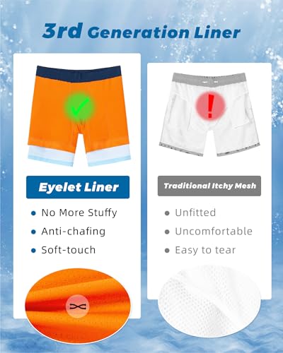 Image of SURF CUZ Mens Swim Trunks with Compression Liner Swim Shorts 7 inch Swimming Trunks Stretch 7 Inch Swim Suits Quick Dry