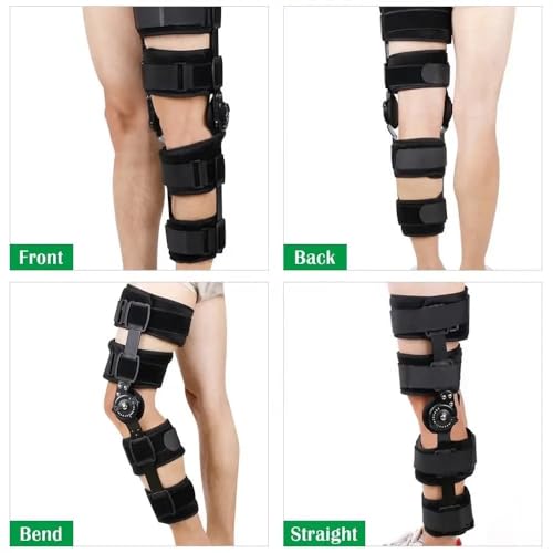 Image of DIALDRCARE Hinged Knee Brace with Chuck, Adjustable Orthosis Stabilizer for Postoperative Knee Support, Restoration and Stabilization, Pain Relief and Swelling Reduction, Fits Right and Left Leg