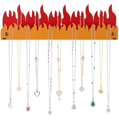 milylove Necklace Holder Hanging Necklace Organizer Wall Mounted Jewelry Organizers for Necklaces Bracelet Earrings Ring Storage Self-Adhesive Cover