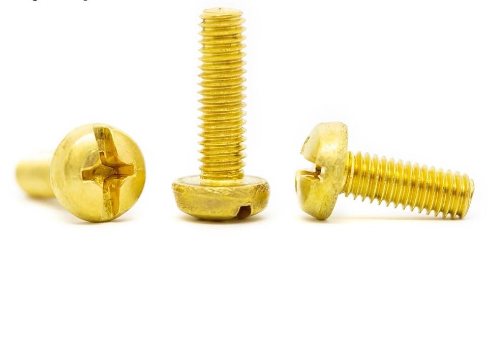 BRASS PHILLIPS PAN HEAD MACHINE SCREWS DIN 7985 M3 M4 M5 M6 PHILLIPS HEAD (100, M4 x 40mm) - E03C 4x40_100