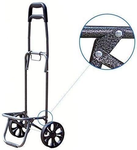 Trolley Multi-Function Shopping Cart Lightweight Wheeled Trolley Hard Wearing Wheel Rolling Push Trolly Flat-Pack Foldable Storage Hand Trucks,Coffee Color(Blue)
