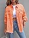 Oulivey Womens Ripped Distressed Denim Jacket Tops Oversized Casual Long Sleeve Basic Jean Jacket Coats(0276-Orange-M)