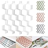 Kocuos Honeycomb Separator Adjustable Drawer Organizer Divider for Underwear Belt-Scarf Socks Organizer (White)