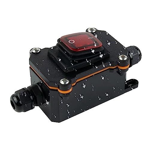 Nizirioo IP65 Impermeable Interruptor Basculante: 30A 220v Botón Interruptor, Tipo de Empuje Interruptor Pequeño para Maquinaria Textil Universal Interruptorde Basculante
