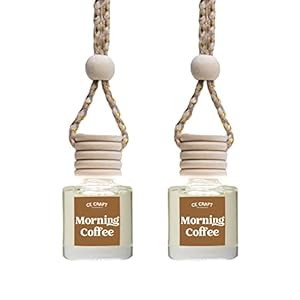 CE Craft Morning Coffee Car Air Hanging Fragrance Oil Diffuser – Car Air Freshener Diffuser for Essential Oils, Scents Fragrance Aromatherapy Automobile Diffuser, Long Lasting Car Diffuser Bottle