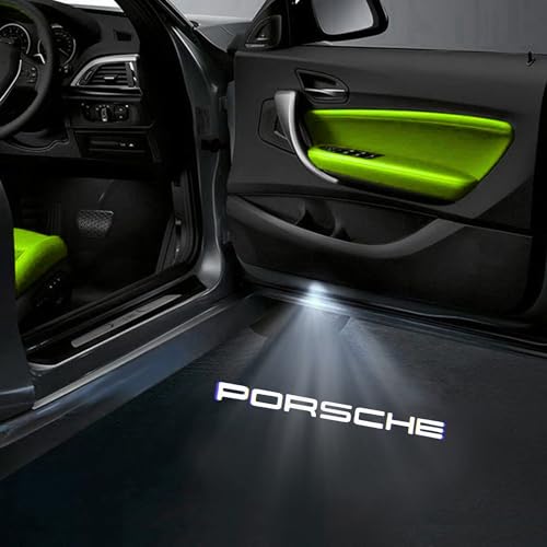 Image of KMH Ghost Shadow Light LED Projector Light Compatible with Porsche | 3D Welome Sensor Wireless Car Logo Design Puddle Lamp Light for Car Door Entry | Warning Anti Rear end Collision - Pack of 1