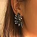 CSIYANJRY99 Glitter Rhinestone Statement Earrings for Women Fashion Bling Colorful Crystal Cluster Drop Dangle Earrings for Women (J-Black)
