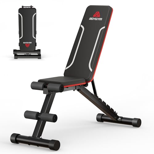 Roygym Klappbare Hantelbank, Multifunktion Training Fitness mit 9-Fach Verstellbarer Rückenlehne, Trainingsbank Schrägbank für Ganzkörper-workout, Anregung Belastung 300kg Roygym Klappbare Hantelbank, Multifunktion Training Fitness mit 9-Fach Verstellbarer Rückenlehne, Trainingsbank Schrägbank für Ganzkörper-workout, Anregung Belastung 300kg