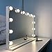 Produktbild WAYKING Hollywood Spiegel Schminkspiegel mit Beleuchting dimmbaren 12 Glühbirnen 3 Farbmodis Touch Steuerung Hollywood Schminkspiegel mit Beleuchtung USB Ladeanschluss 58x43 cm Weiß
