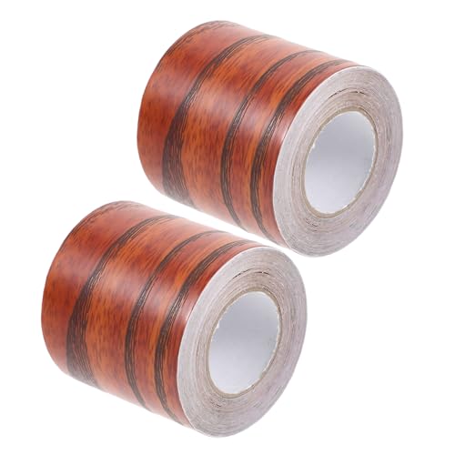 Gadpiparty 2 Rollos Zócalo de mármol enmascaramiento echado a un lado cinta transparente tira adhesiva de pared papel pared adhesivo adornos de madera rodapié de esquina de polivinilo