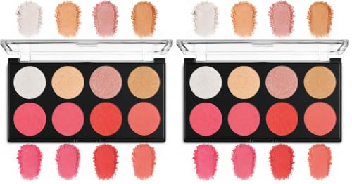 Image of INSIGHT Blush & Highlight Palette |Matte Finish|2 In 1 Intense Pigment| Lightweight Formula|Easily Blendable|Long Lasting | For All Skin Types - 27 g (Pack of 2)