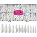 Long Stiletto Sharp False Nails Natural Claw Full Cover Artificial Fake Nail Art Tip 500Pcs For Nail Salon,10 Sizes (Natural)