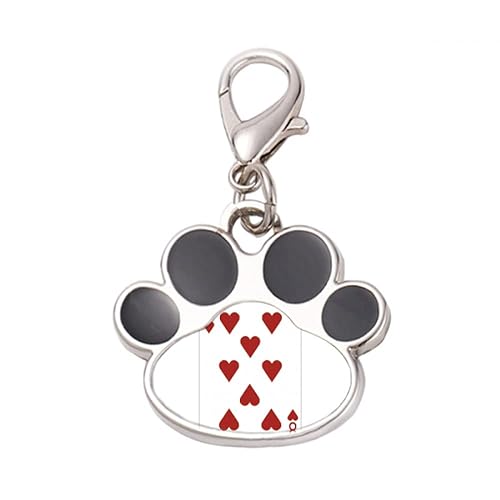 DIYthinker?Heart 8 Playing Cards Pattern Pet Tag Keychain Dog Cat ID