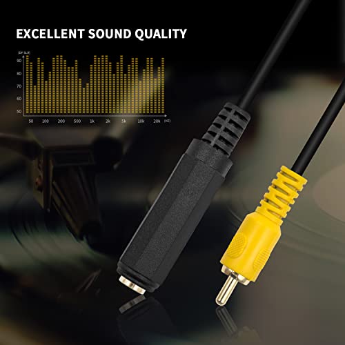 Cable de 1/4 a RCA hembra mono a macho adaptador de audio Duttek de 30cm 4