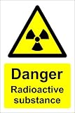 Panneau de sécurité « Danger radioactive substance » - Autocollant 200 mm x 150 mm