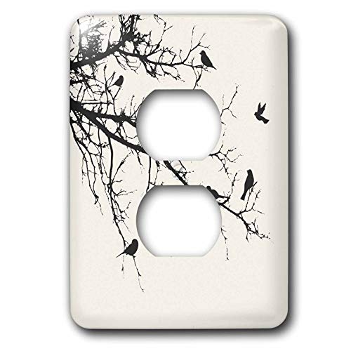 Oiseaux sur Branches plaque de finition double prise style épuré