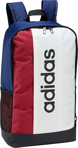 adidas Unisex LINEAR BACKPACK COLORBLOCK, dark blue/off white/active maroon, One size