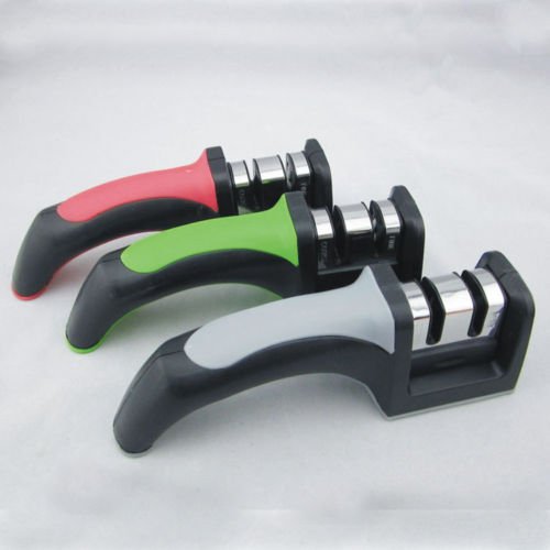Keraiz Couteau Sharpner Ciseaux de Couteaux de Cuisine Professionnel Lame Outil de Sharp et Pierre, Acier Inoxydable, Assortis, 10 x 5 x 5 cm Cover