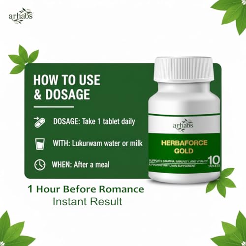 Image of Herbaforce Gold Tablet for male power | Ayurvedic Men wellness medicines | Stamina booster | 5 Tablets