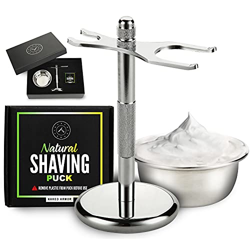 Excellent Razor Stand Kit - Safety Razor Stand, Regular Razor Stand, Shaving Bowl, Soap Puck, Razor Stand For Razor + Brush, Protect Your Razor & Brush, Organize Your Bathroom, Make Your Woman Happy
