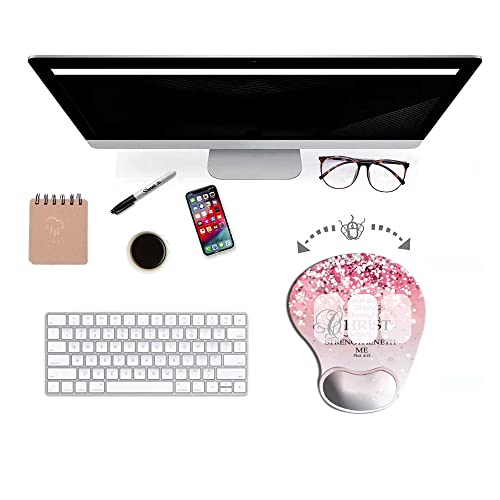 Apottwal Pink Mouse Pad, Ergonomic Mouse Pad, Mouse Pad With Wrist Support,Mouse Pad Wrist Support,Gaming Mouse Pad With Non-Slip Pu Base For Computer Office Decor Desk Accessories Pink Rose Mouse Pad #TOP4