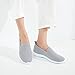 BABUDOG Women's Mesh Flats Shoes Breathable Slip on Shoes Casual Black and White Flats Comfortable Walking Shoes(Grey.US10)
