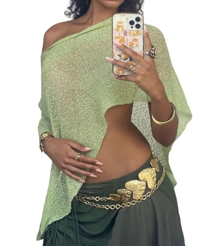 HengShunRui Women Sheer Poncho Top Knit Crochet Shawl Mesh Beach Cover Up Tops