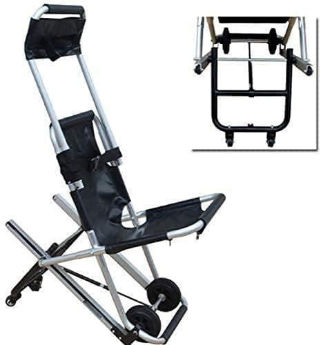 Silla de evacuación de emergencia con cinturón de seguridad y ruedas para transferencia de escaleras y rescate, diseño ligero y plegable