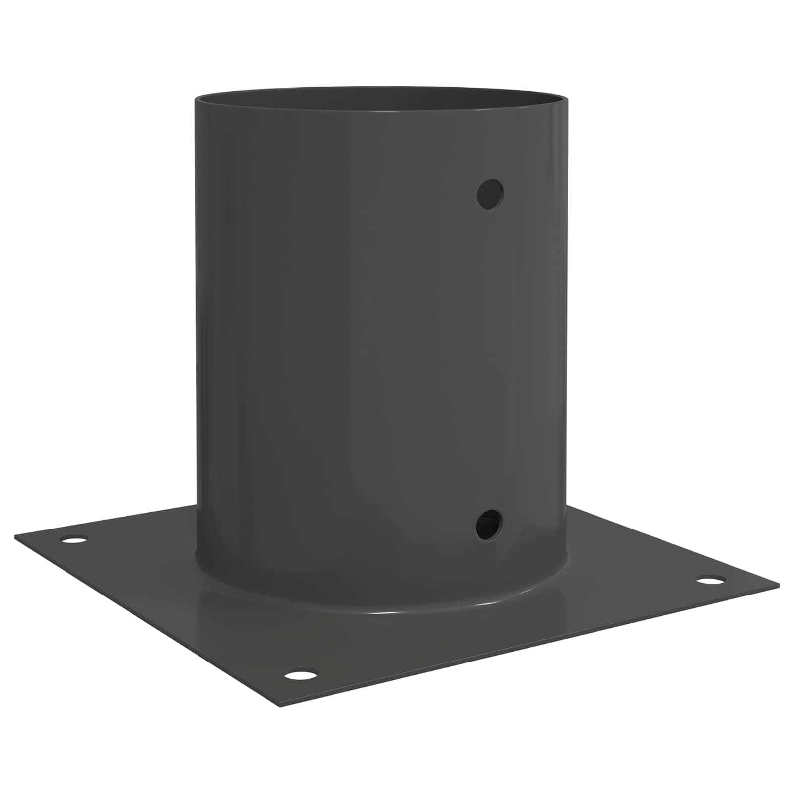 12 x kotwa gruntowa okrągła 18 x 18 x 15 cm, metalowa, antracytowa – wytrzymały śledź do mocowania palenisk i konstrukcji ogrodowych
