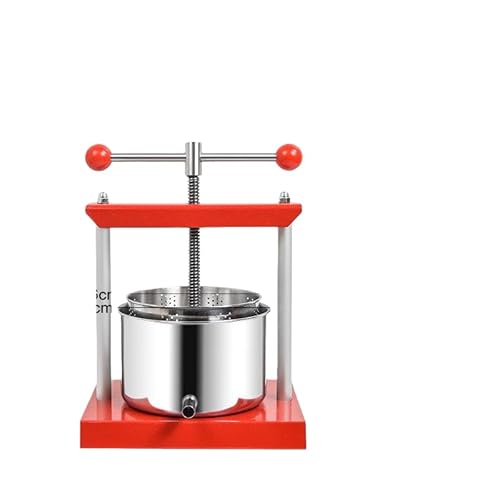 Ghbunuz 手動ジュース絞り器、アルミフルーツジューサー、小型家庭用、グレープフルーツ、オレンジ、その他の果物に適しており、フルーツワインを (鉄製3 L(ネットバッグ付き))