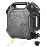 ASIEIT 3.2 Gallon Water Jug with Spigot, Portable Water Tank BPA Free, Leak-Proof Water Containers for Camping Water Storage Containers for Emergency Outdoor Hiking Picnic, Green/Black/Yellow