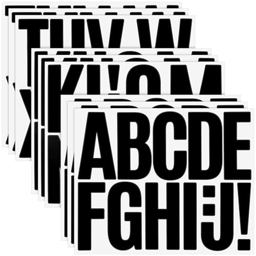 NISENTIA Buchstaben Aufkleber Groß 108 Stück/9 Blatt Klebebuchstaben Groß Schwarz Sticker Buchstaben zum Aufkleben Gross 7 6 cm Alphabet Sticker Wetterfest für Outdoor Schilder Briefkästen Fenster Au