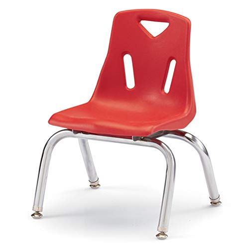 Jonti-Craft Berries 8142Jc6008 Stacking Chairs With Chrome-Plated Legs, 12" Height, Red, Pack Of 6 #TOP2