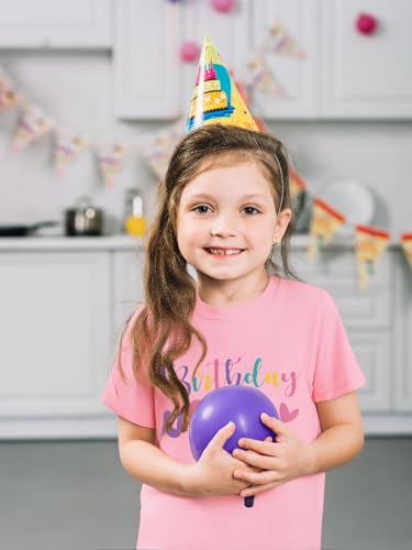 Toddler Girl Birthday Shirt Kids Cotton Short Sleeve Tshirts Birthday Party Theme Summer Tee Tops 2-7T3