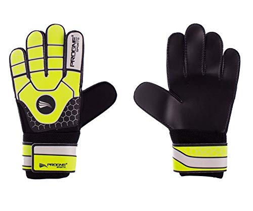 PROGNE SPORTS REF 1060 Luva de Futebol para Goleiro, G, Preto, Amarela