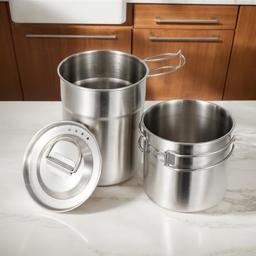 Set de cuisson camping inox pour pique-nique et matériel de bivouac voyage - 3