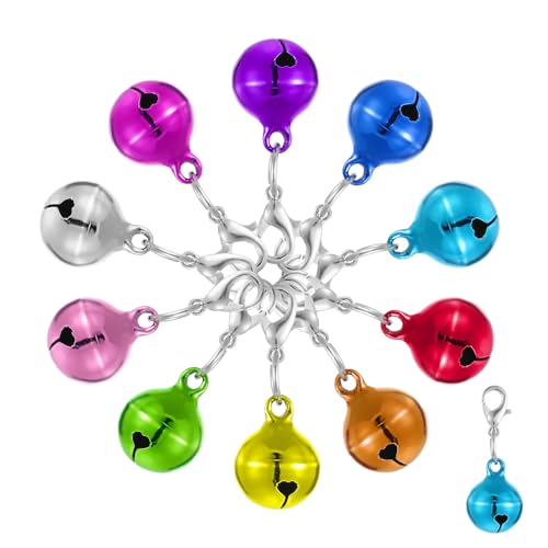 10 Pcs Bell for Dog Collar Pet Cat Dog Collar Bells with Loud Crisp Sound Small Round Small Pets Pendant Pet Bell Gift Charms Anti-Lost Training Bells for Collars Suitable for Pets Pendant Accessories