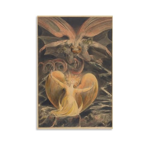 Famous Illustration by William Blake Poster�L�����o�X�A�ǃA�[�g�A�C���e���A���w�A�ƁA���A�V���ւ̑��蕨12x18inch(30x45cm) Unframe-style