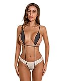 Afom Oneheekini Women Sexy See Through Slingshot Teeny Weeny Sheer Mini Bikini G String Bottom One Piece Beachwear (Black)…